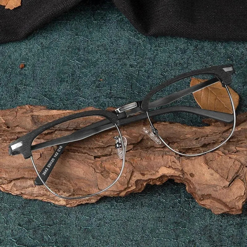 Unisex Round Full Rim Alloy Oversized Prescription Glasses 3543 — view 2 | Rx Spectacle