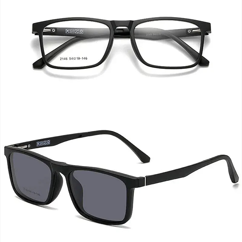 Square Full Rim TR90 Clip-On Prescription Glasses 912146 — view 6 | Rx Spectacle