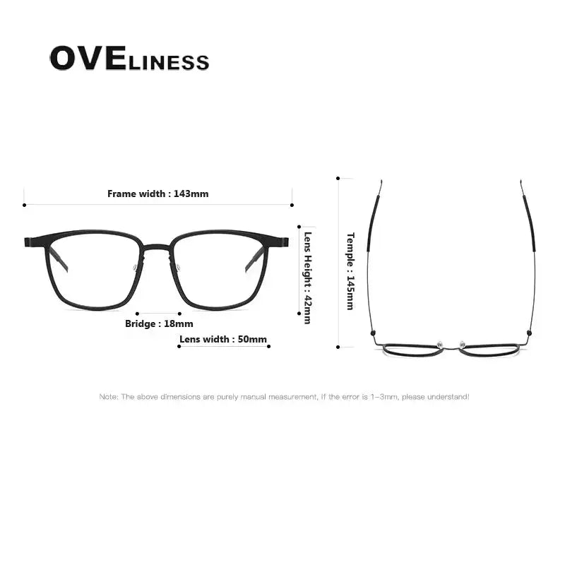 Unisex Square Full Rim Titanium Prescription Glasses 399717 — view 2 | Rx Spectacle