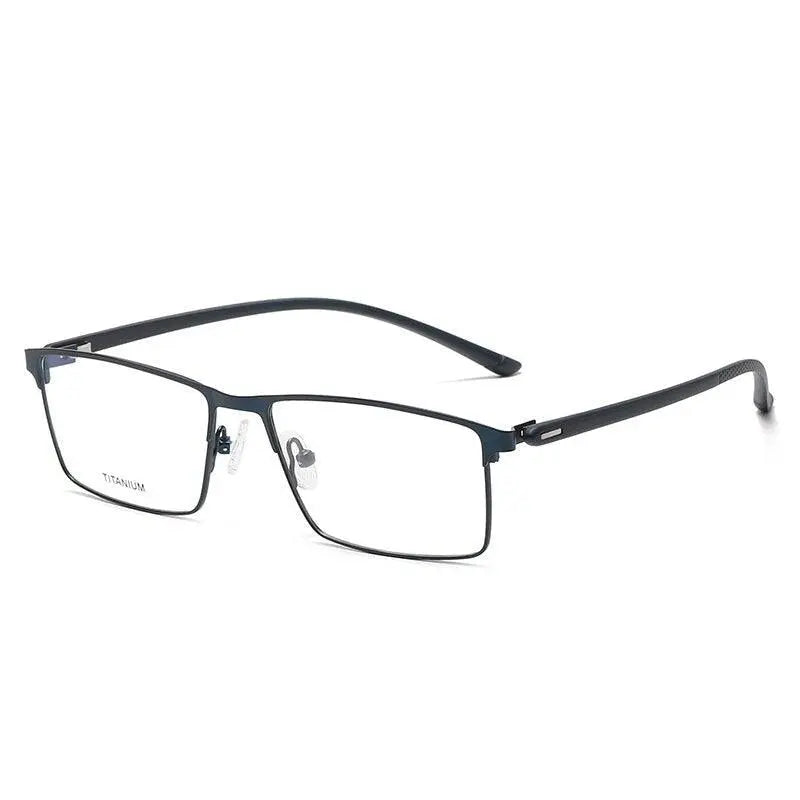 Unisex Square Full Rim Titanium Prescription Glasses P8837 — view 6 | Rx Spectacle