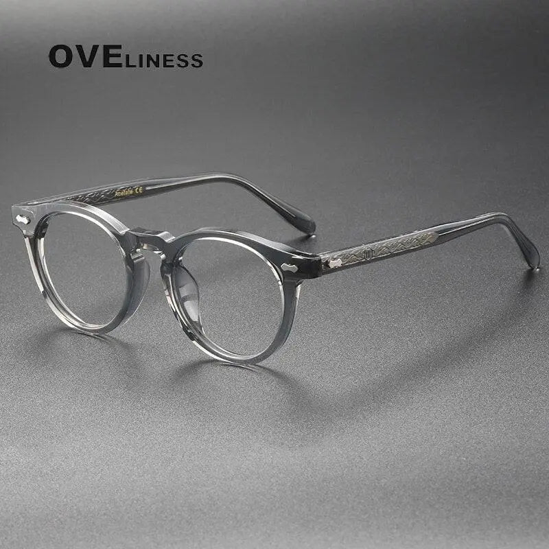 Unisex Round Full Rim Titanium Prescription Glasses 505 — view 8 | Rx Spectacle