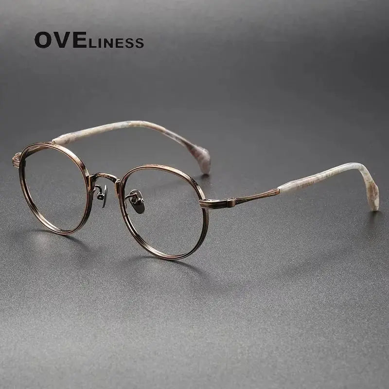 Women's Round Full Rim Titanium Prescription Glasses 80862 — view 3 | Rx Spectacle