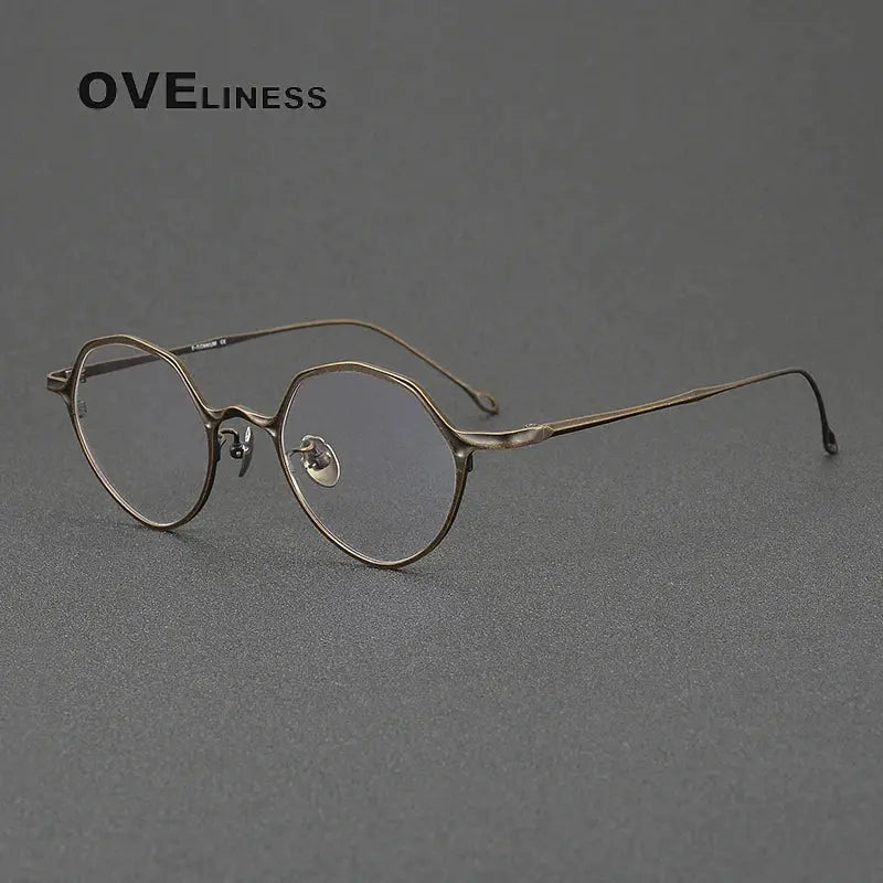 Unisex Irregular Full Rim Titanium Prescription Glasses 81019 — view 3 | Rx Spectacle