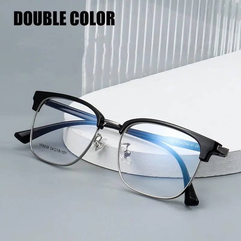 Men's Square Full Rim Acetate Prescription Glasses 8538YF — view 7 | Rx Spectacle