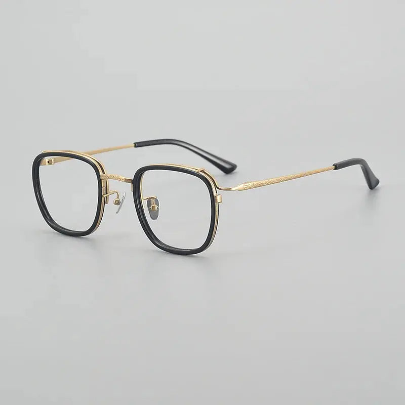 Unisex Square Full Rim Titanium Prescription Glasses 6015 — view 1 | Rx Spectacle