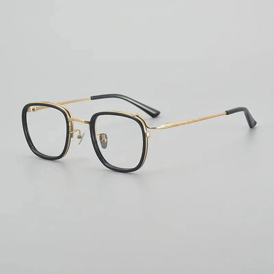 Unisex Square Full Rim Titanium Prescription Glasses 6015 — view 1 | Rx Spectacle
