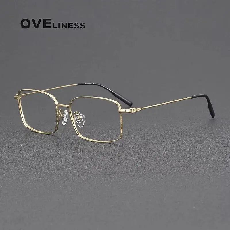 Unisex Polygon Full Rim Titanium Prescription Glasses 9281023 — view 3 | Rx Spectacle