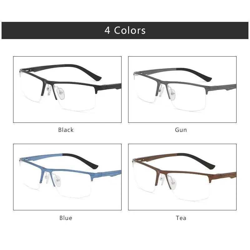 Men's Rectangular Semi-Rimless TR90 Prescription Glasses Kl6122 — view 8 | Rx Spectacle