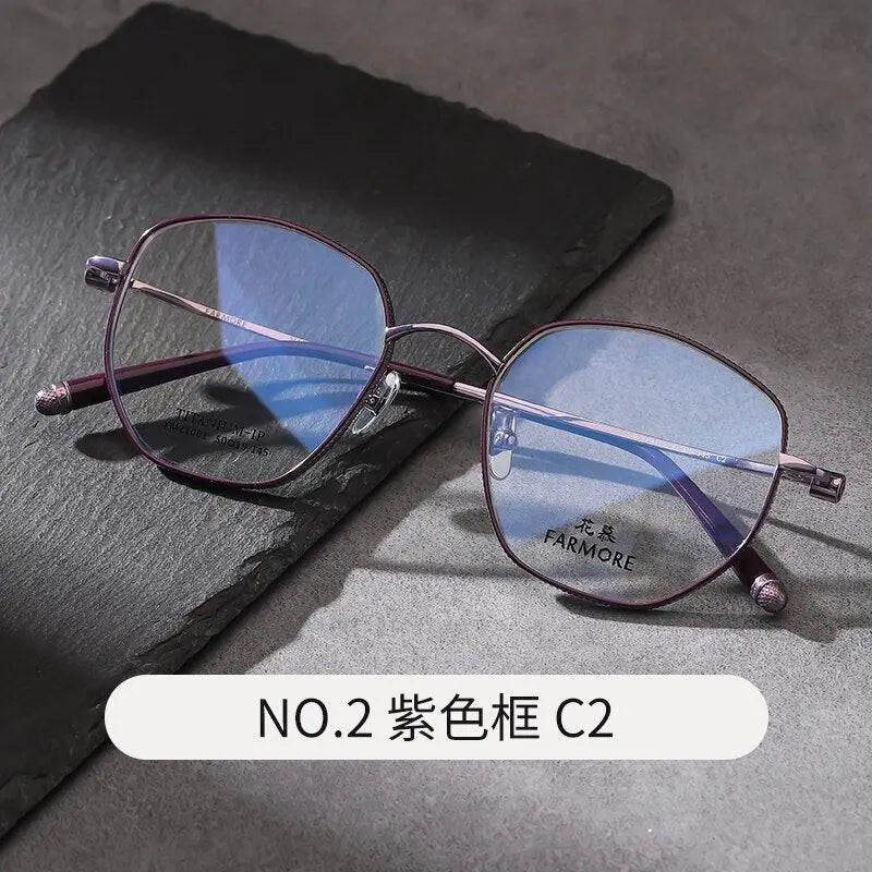 Unisex Polygon Full Rim Titanium Prescription Glasses Fm21001 — view 3 | Rx Spectacle