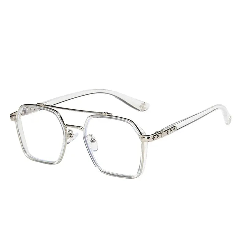 Unisex Square Full Rim Titanium Double Bridge Prescription Glasses 0039 — view 7 | Rx Spectacle