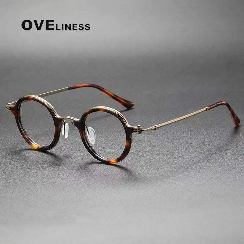 Unisex Round Full Rim Titanium Prescription Glasses 75899 — view 3 | Rx Spectacle