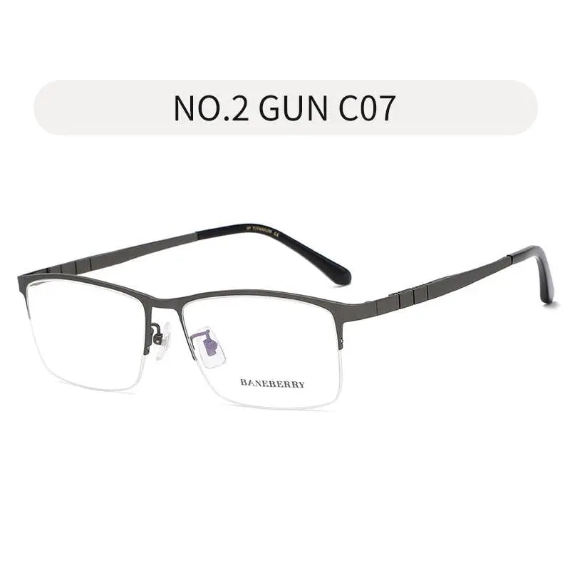 Unisex Rectangular Semi-Rimless Titanium Prescription Glasses 71111 — view 7 | Rx Spectacle