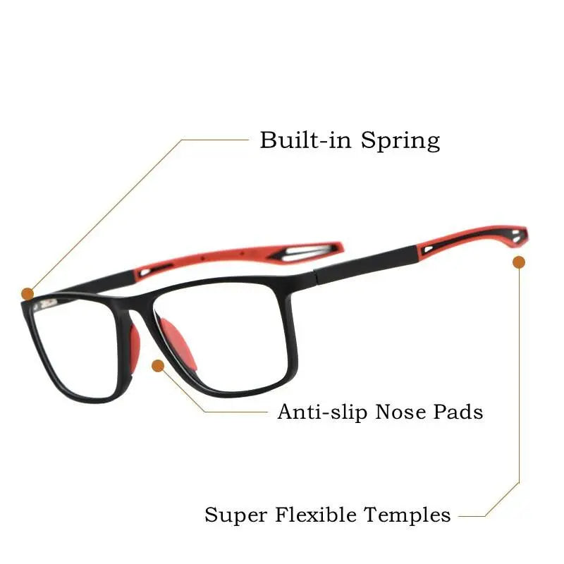 Unisex Square Full Rim TR90 Sports Glasses TR1019R — view 7 | Rx Spectacle