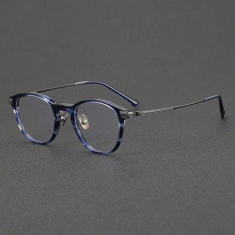 Women's Round Full Rim Titanium Prescription Glasses 722401 — view 5 | Rx Spectacle