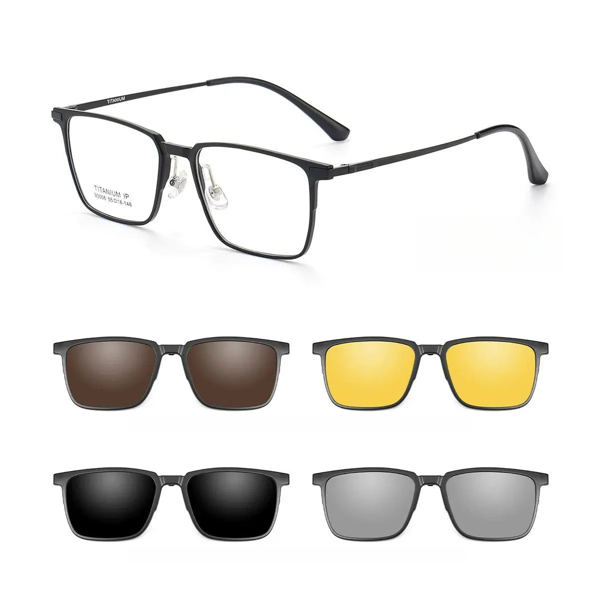 Unisex Square Full Rim Titanium Prescription Glasses Y93006 — view 5 | Rx Spectacle