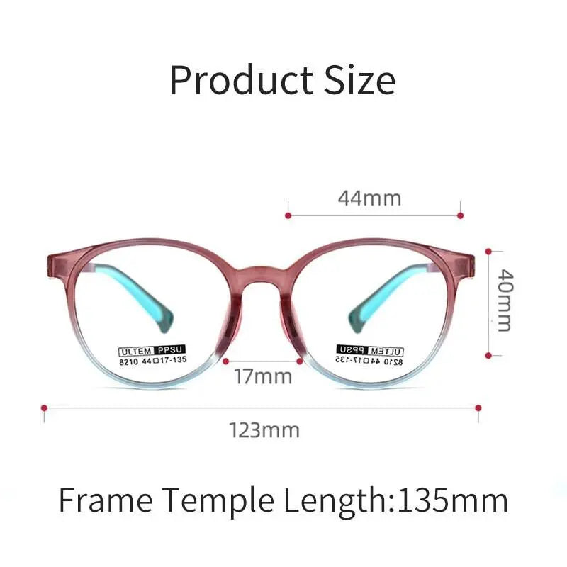 Unisex Round Full Rim Ultem Prescription Glasses 8210S — view 10 | Rx Spectacle