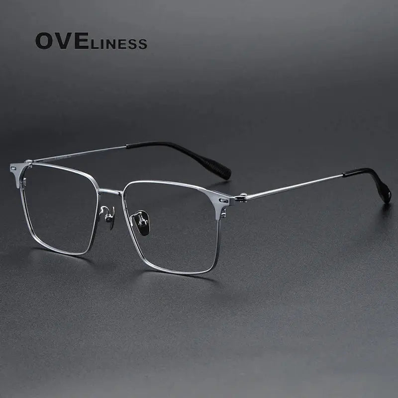 Unisex Square Full Rim Titanium Prescription Glasses 381006 — view 4 | Rx Spectacle