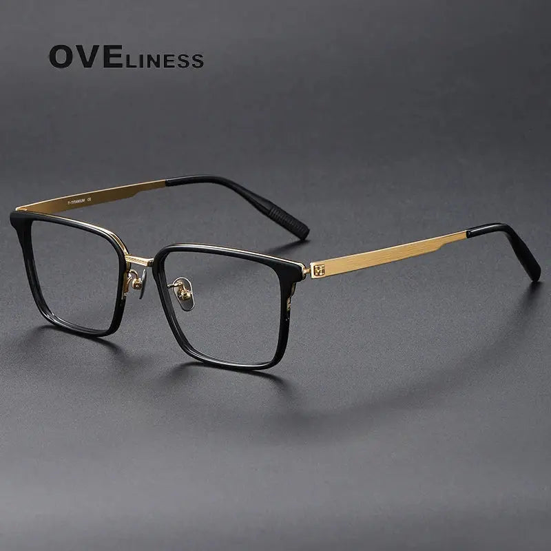 Unisex Square Full Rim Titanium Prescription Glasses 380986 — view 3 | Rx Spectacle