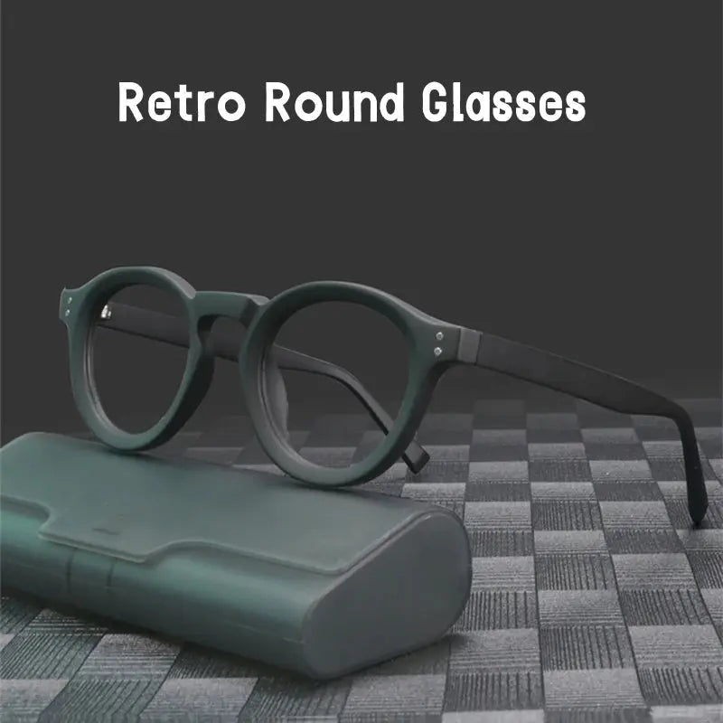 Unisex Round Full Rim Acetate Prescription Glasses Xk2090 — view 2 | Rx Spectacle