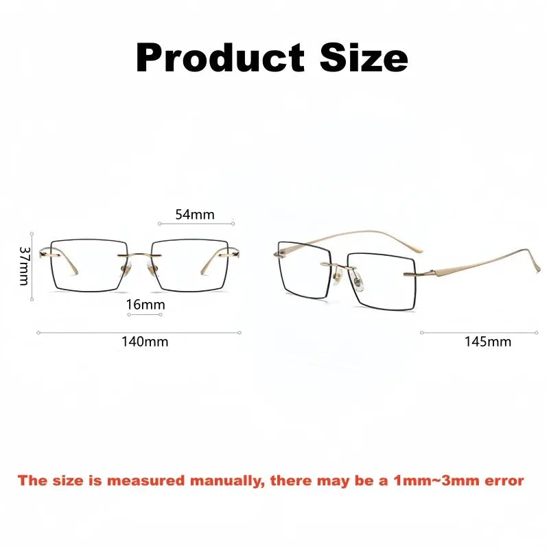 Unisex Polygon Rimless Titanium Prescription Glasses 660398 — view 2 | Rx Spectacle
