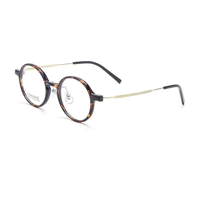 Unisex Round Full Rim Titanium Prescription Glasses 16101x — view 8 | Rx Spectacle