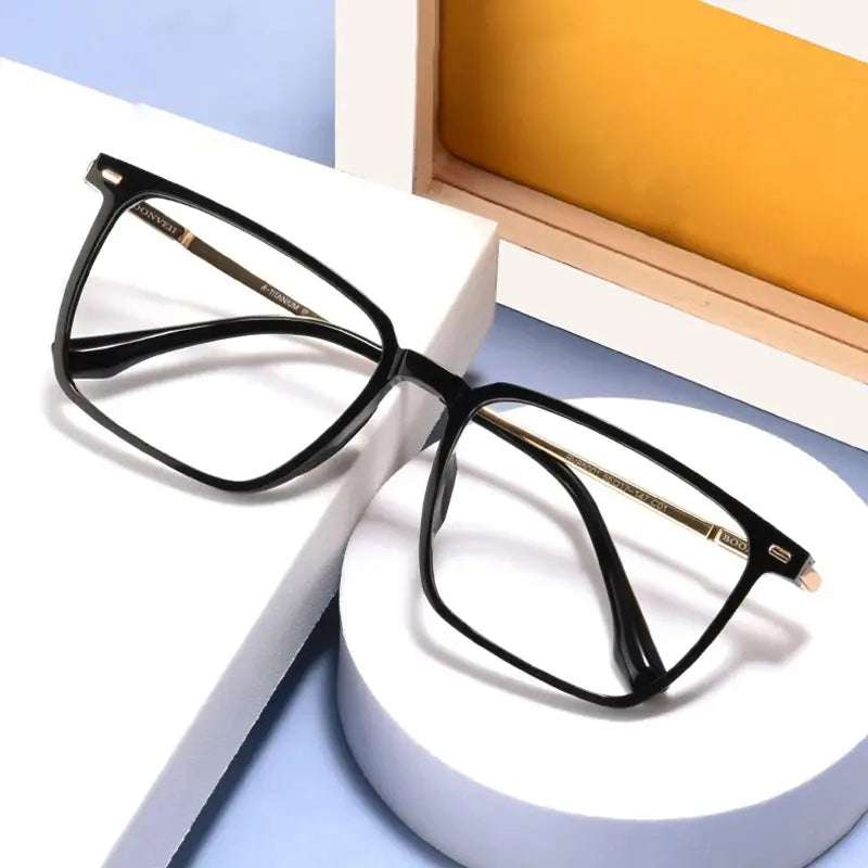 Men's Square Full Rim Titanium Prescription Glasses 948501 — view 1 | Rx Spectacle