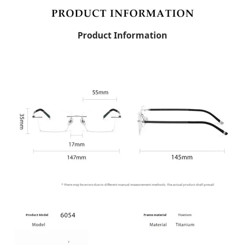 Unisex Polygon Rimless Titanium Prescription Glasses 60547 — view 2 | Rx Spectacle