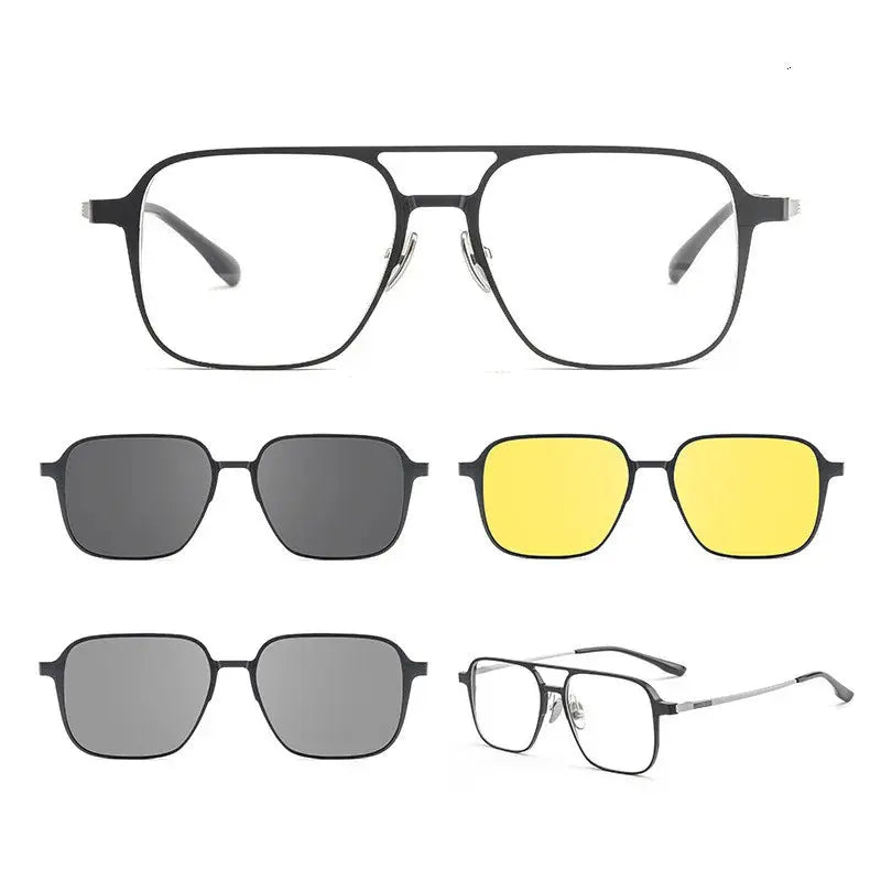 Men's Square Full Rim Titanium Prescription Glasses 99084 — view 3 | Rx Spectacle