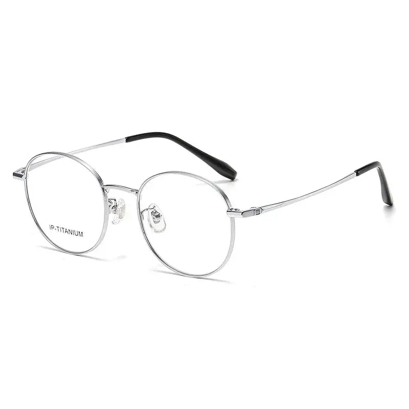 Women's Oval Full Rim Titanium Prescription Glasses 398570 — view 6 | Rx Spectacle