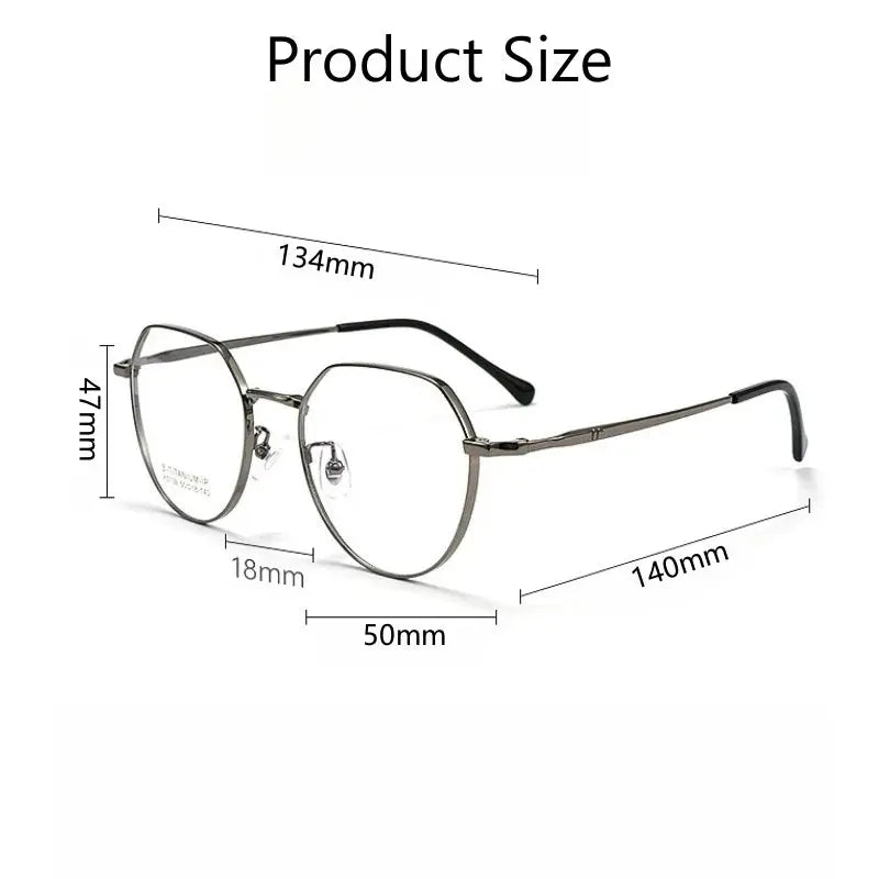 Women's Round Full Rim Titanium Flat Top Prescription Glasses 945139 — view 2 | Rx Spectacle