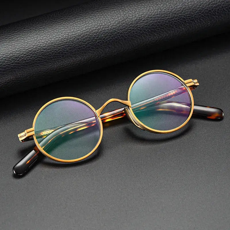 Unisex Round Full Rim Titanium Reading Glasses 0881 — view 1 | Rx Spectacle