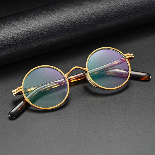 Unisex Round Full Rim Titanium Reading Glasses 0881 — view 1 | Rx Spectacle