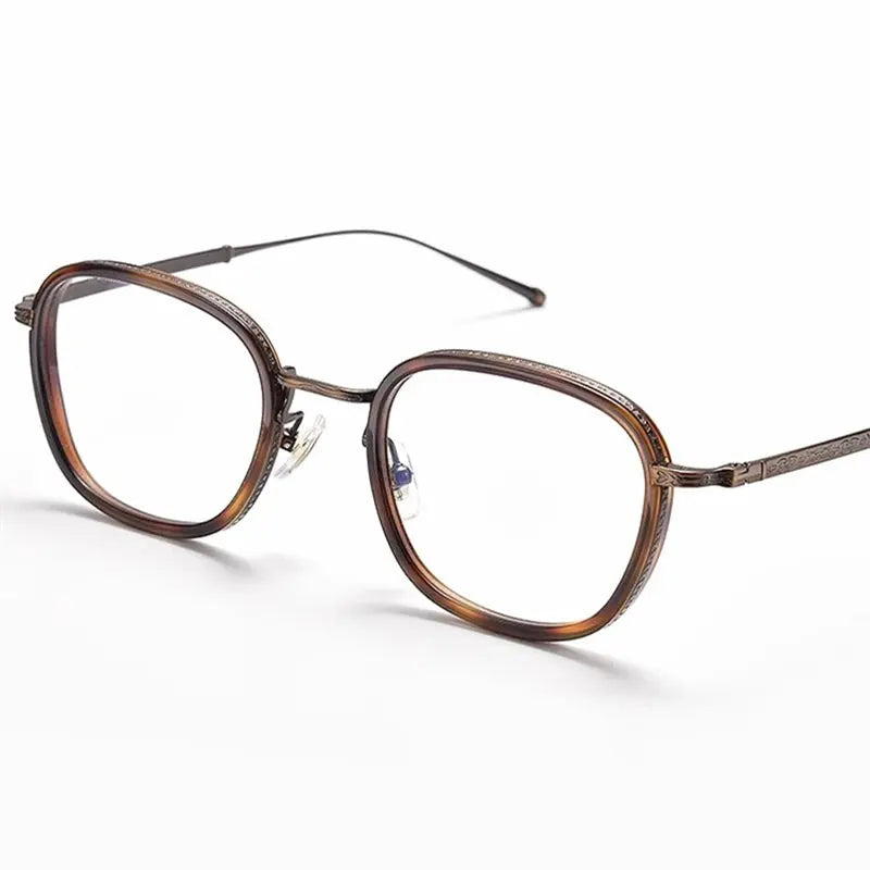 Unisex Square Full Rim Titanium Prescription Glasses 195910 — view 1 | Rx Spectacle
