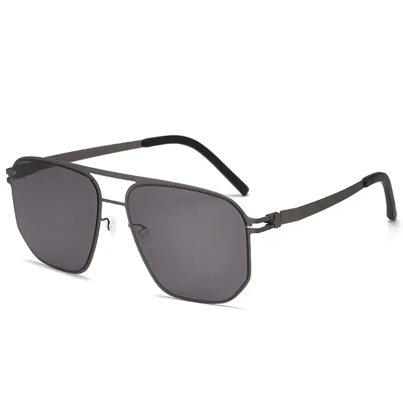 Men's Square Full Rim Stainless Steel Prescription Glasses 396148 — view 3 | Rx Spectacle