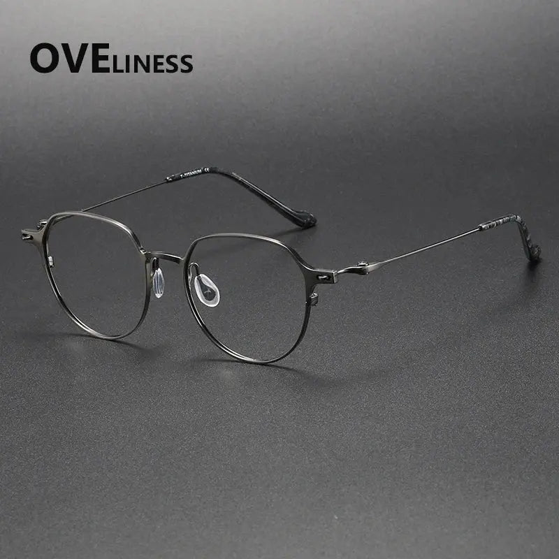 Women's Round Full Rim Titanium Prescription Glasses 22314 — view 5 | Rx Spectacle