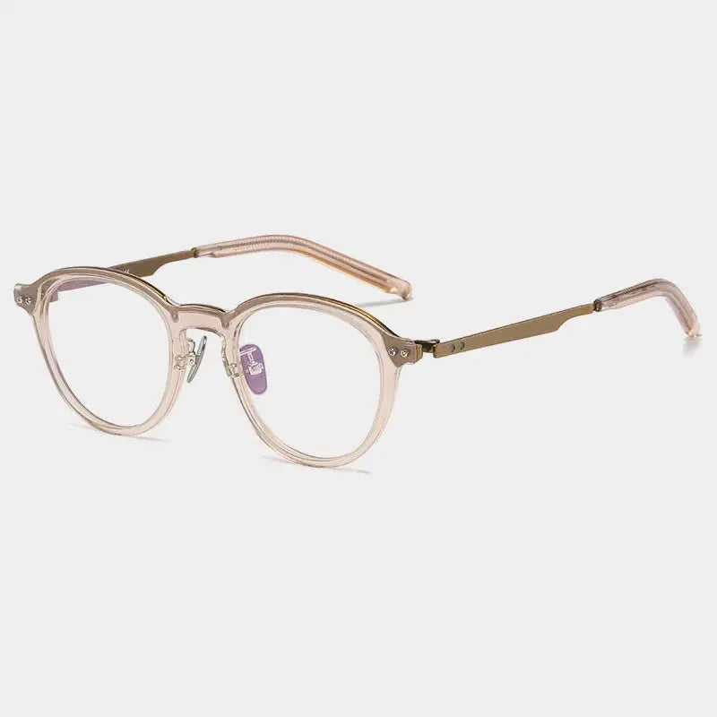 Unisex Round Full Rim Titanium Prescription Glasses 94113 — view 5 | Rx Spectacle