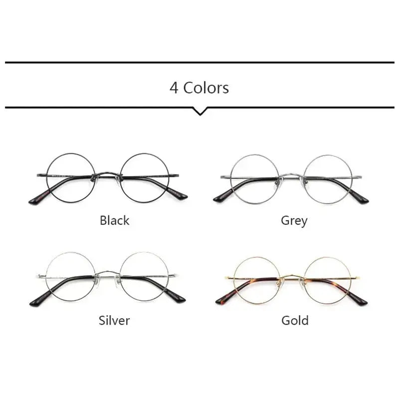 Women's Round Full Rim Titanium Prescription Glasses 43100 — view 3 | Rx Spectacle