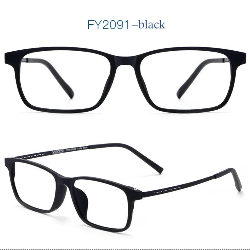 Unisex Square Full Rim Titanium Reading Glasses 29198 — view 5 | Rx Spectacle
