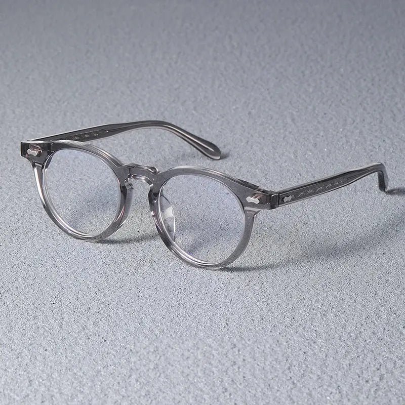 Unisex Round Full Rim Acetate Prescription Glasses Sh505 — view 7 | Rx Spectacle