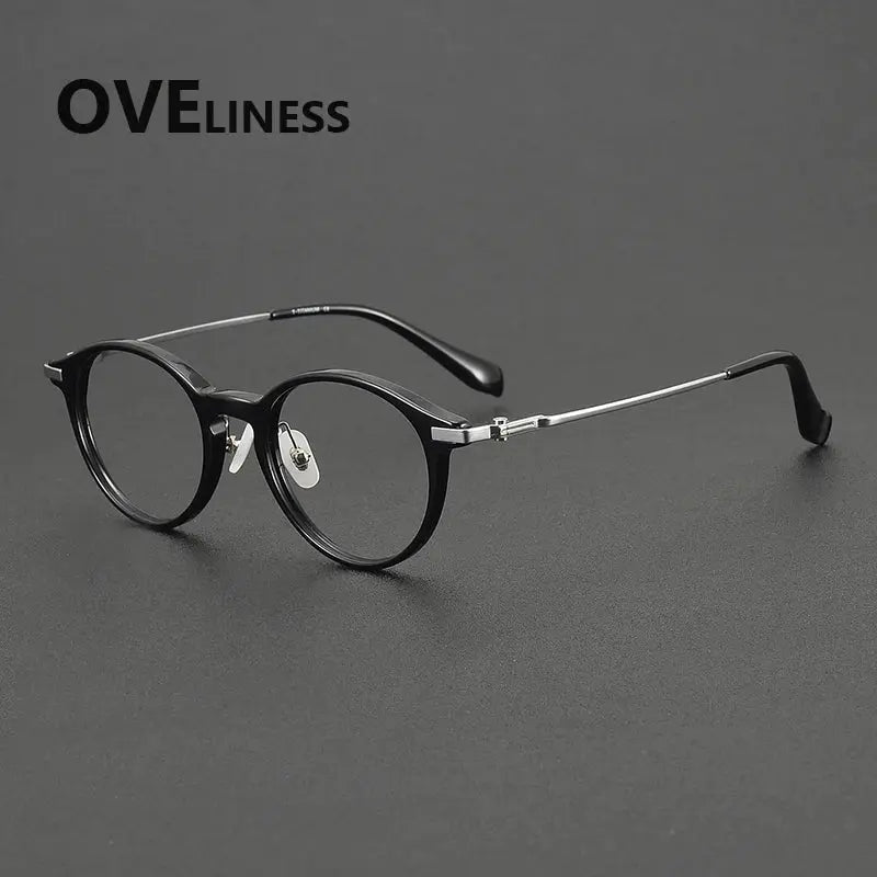 Unisex Round Full Rim Titanium Prescription Glasses 90010 — view 5 | Rx Spectacle