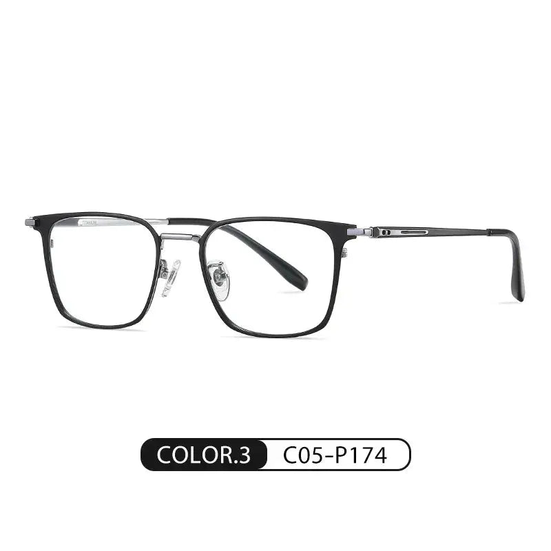 Men's Square Full Rim Titanium Prescription Glasses 919000 — view 4 | Rx Spectacle