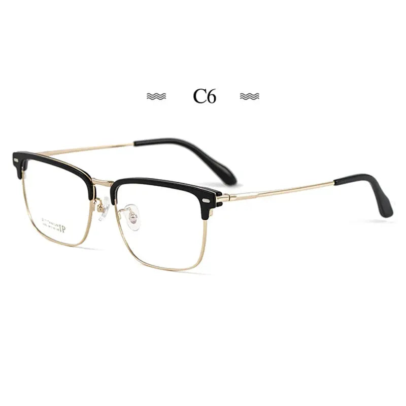Men's Square Full Rim Titanium Prescription Glasses 232044 — view 3 | Rx Spectacle