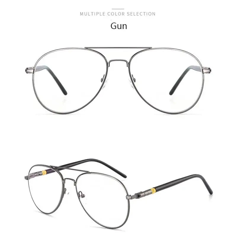 Men's Oval Full Rim Alloy Double Bridge Prescription Glasses 209000 — view 4 | Rx Spectacle