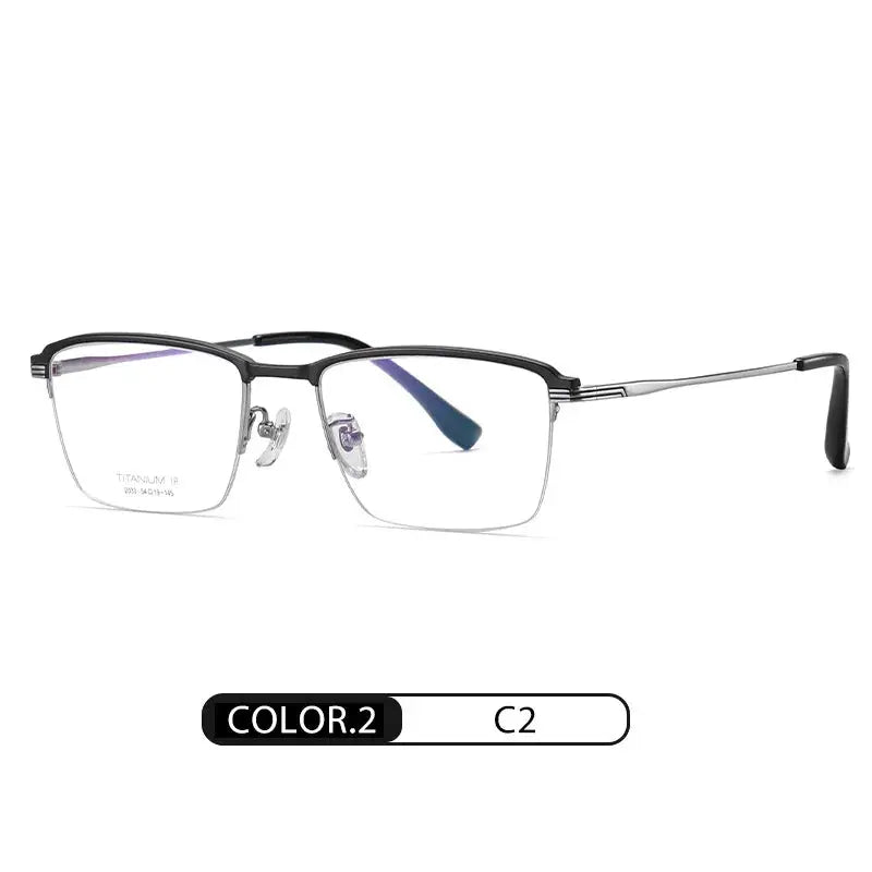 Women's Square Semi-Rimless Titanium Prescription Glasses 942033 — view 3 | Rx Spectacle
