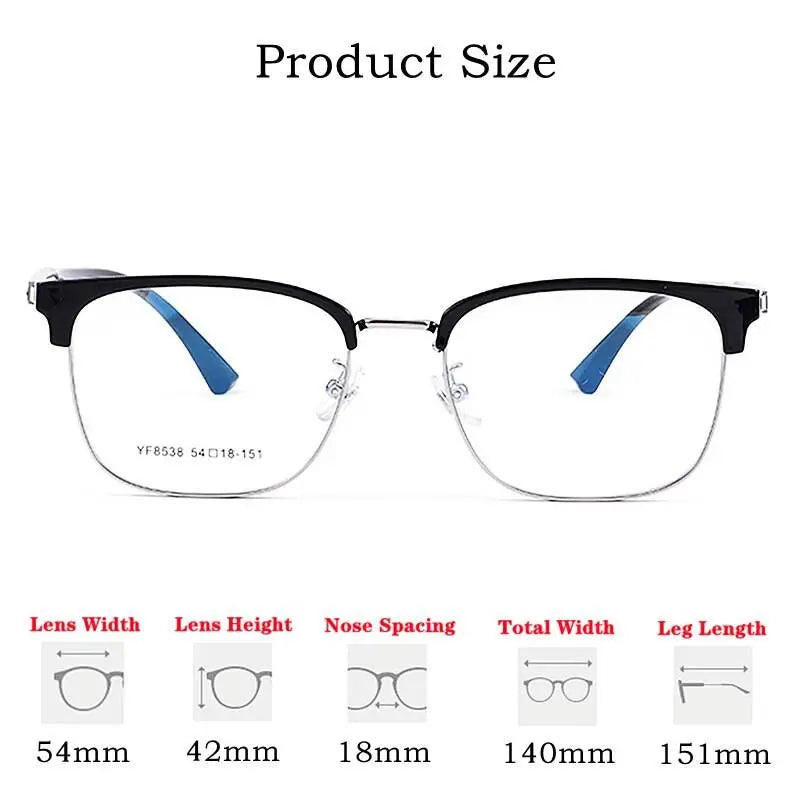 Men's Square Full Rim Acetate Prescription Glasses 8538YF — view 9 | Rx Spectacle