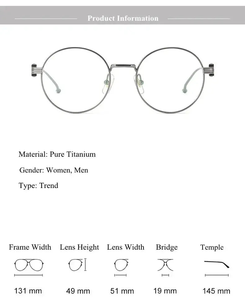 Women's Round Full Rim Titanium Prescription Glasses 310293 — view 2 | Rx Spectacle