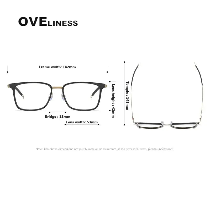 Unisex Square Full Rim Titanium Prescription Glasses 82235 — view 2 | Rx Spectacle