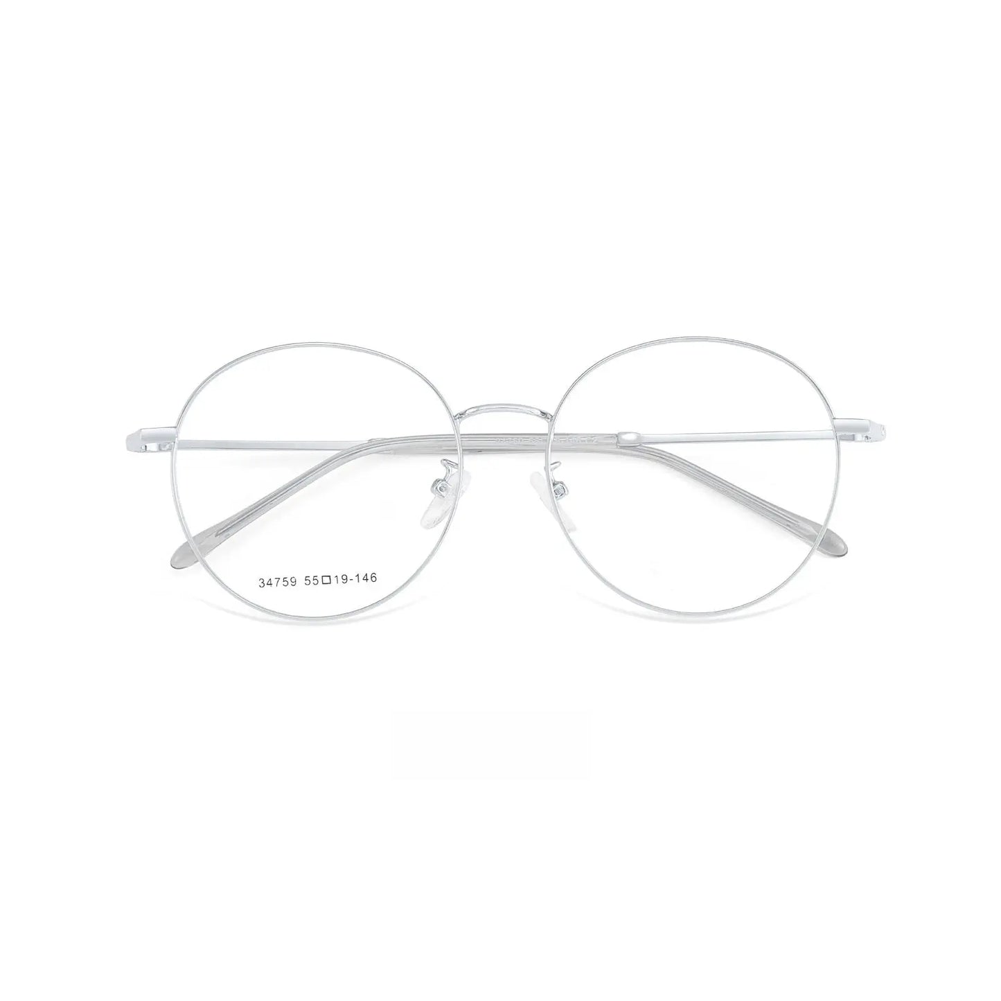 Unisex Round Full Rim Alloy Oversized Prescription Glasses 34759 — view 6 | Rx Spectacle