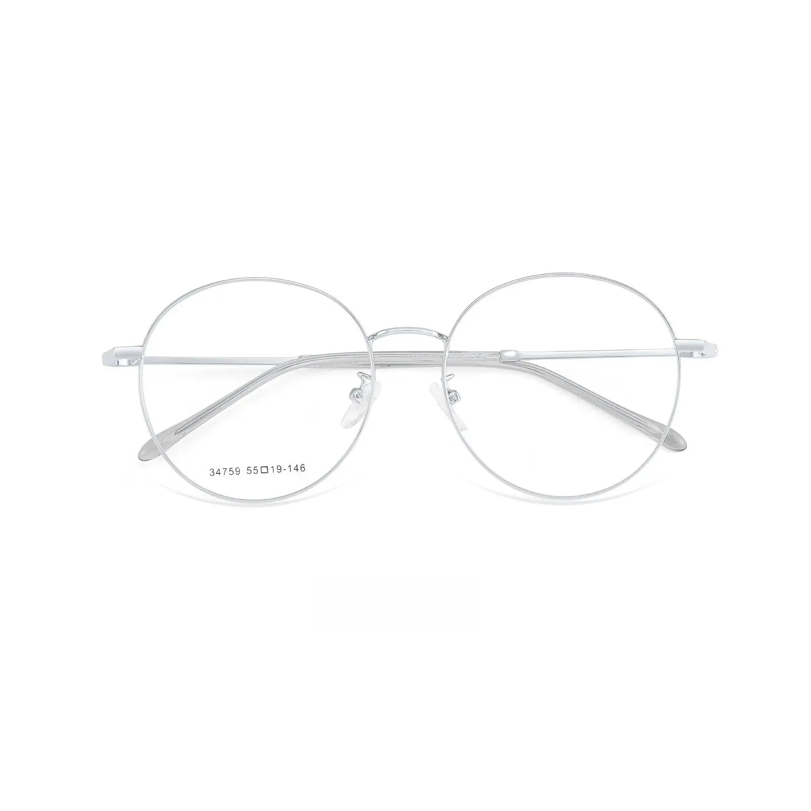 Unisex Round Full Rim Alloy Oversized Prescription Glasses 34759 — view 6 | Rx Spectacle