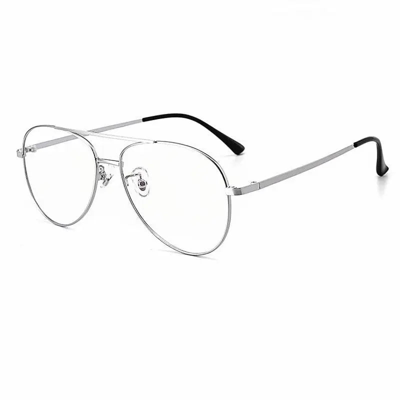 Unisex Oval Full Rim Titanium Double Bridge Prescription Glasses 2194 — view 4 | Rx Spectacle